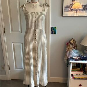 Faherty organic cotton striped dress